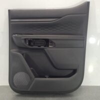 FORD RANGER 2022-2025 DOOR TRIM RA, RH REAR, LEATHER, BLACK, W/ WHITE STITCHING,