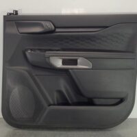 FORD RANGER 2022-2025 DOOR TRIM RA, RH FRONT, LEATHER, BLACK, W/ WHITE STITCHING