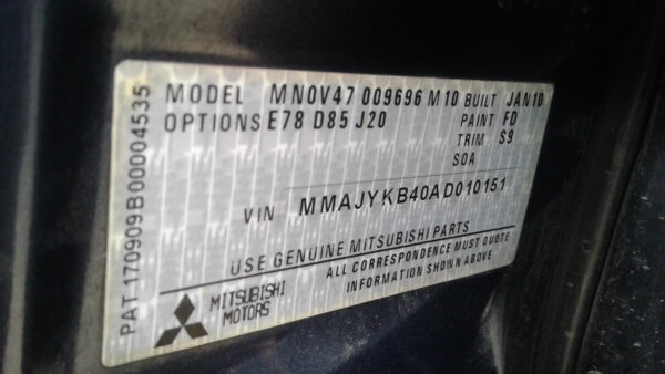 MITSUBISHI TRITON MN 08/2009-03/2015 TRANSFER CASE AUTOMATIC T/M 4D56 5 SPEED - Image 12