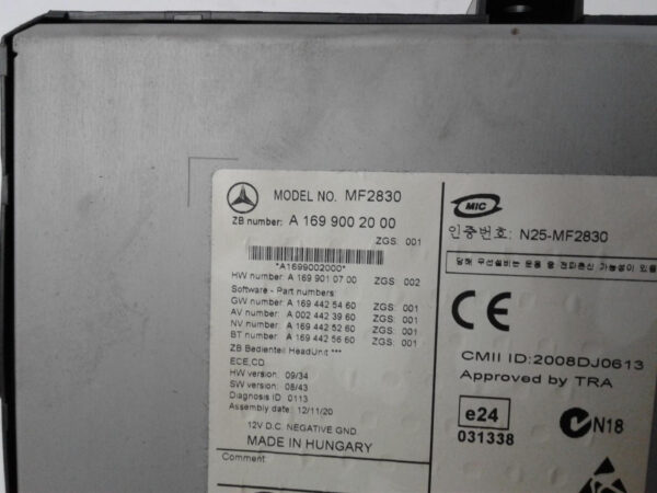 MERCEDES SPRINTER NCV3 10/2006-04/2018 DISPLAY/CONTROL & HEAD UNIT - Image 3